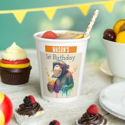 サマービーブモンキー – 1歳の誕生日 –  紙コップ