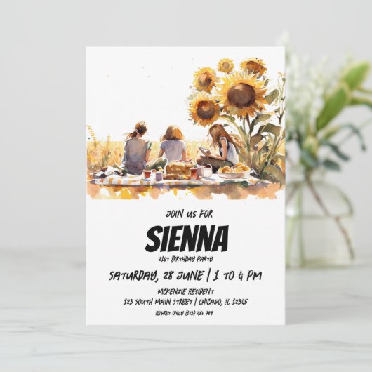 サマーピクニックひまわり畑ビュー招待状 招待状 (スタンド正面)
