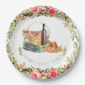 サマーピクニックウォーターカラーフローラ ペーパープレート (正面)