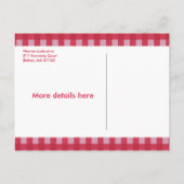 サマーピクニックギンガムポストカード インビテーションポストカード (裏面)