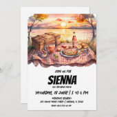 サマーピクニックサンセットレイクビュー招待状 招待状 (正面/裏面)