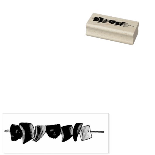 サマーピクニックシッシュケバブベジタブルスケワースタンプ ラバースタンプ (押印)