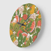 サマーピクニックスイカアイスクリーム ラージ壁時計 (傾斜)