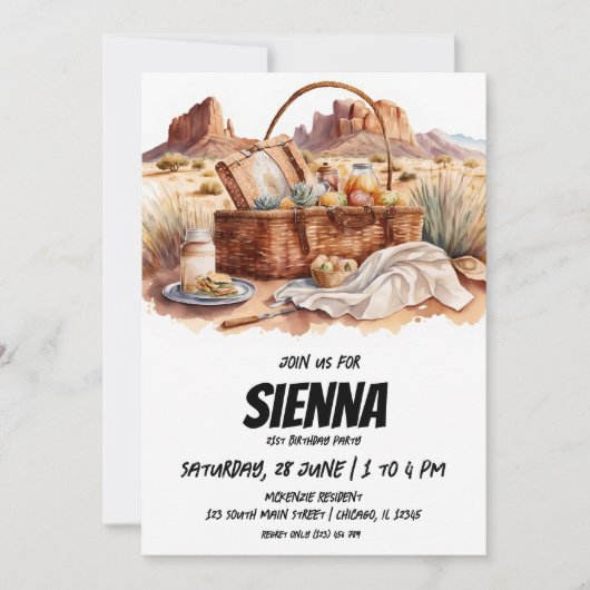 サマーピクニックデザートビュー招待状 招待状 (正面)
