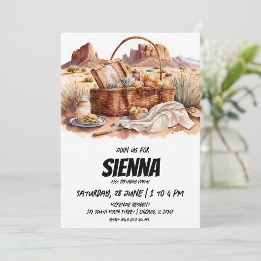 サマーピクニックデザートビュー招待状 招待状 (スタンド正面)