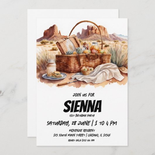 サマーピクニックデザートビュー招待状 招待状 (正面/裏面)