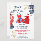 サマーピクニックバーベキューパーティー 招待状 (正面/裏面)