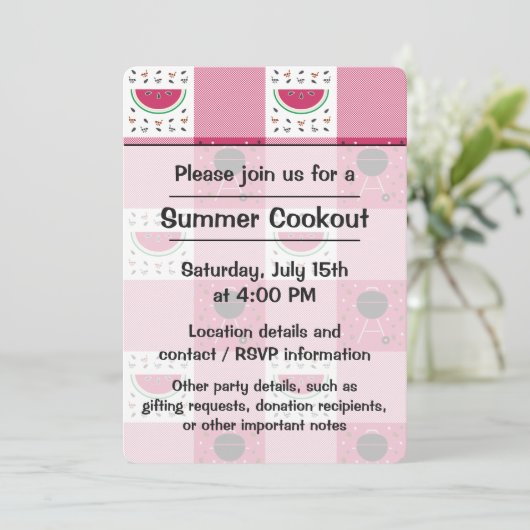 サマーピクニックパーティの招待状 招待状 (スタンド正面)