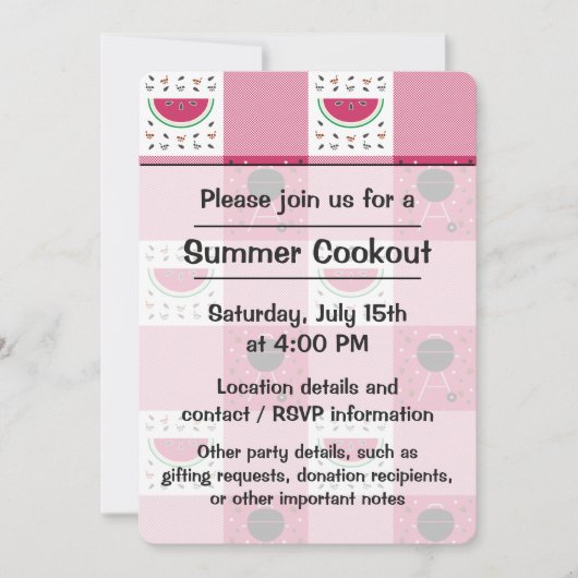 サマーピクニックパーティの招待状 招待状 (正面)