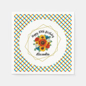 サマーピクニックパーティー幾何学的フローラ スタンダードカクテルナプキン (正面)