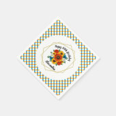 サマーピクニックパーティー幾何学的フローラ スタンダードカクテルナプキン (角)