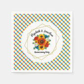 サマーピクニックパーティー幾何学的フローラ スタンダードカクテルナプキン (正面)