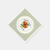 サマーピクニックパーティー幾何学的フローラ スタンダードカクテルナプキン (角)