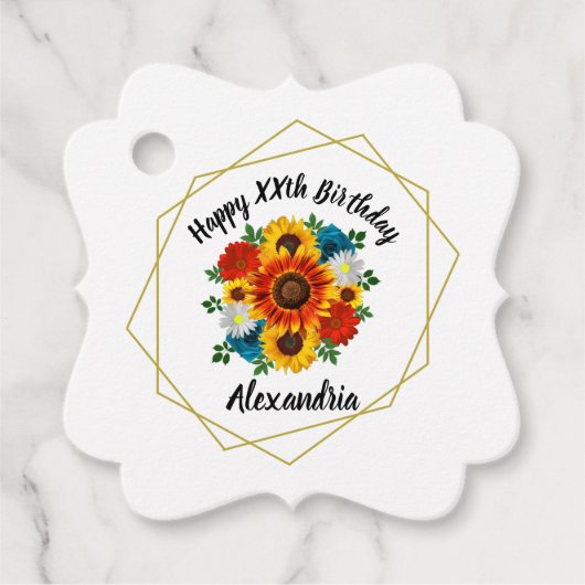 サマーピクニックパーティー幾何学的フローラ フェイバータグ (正面)