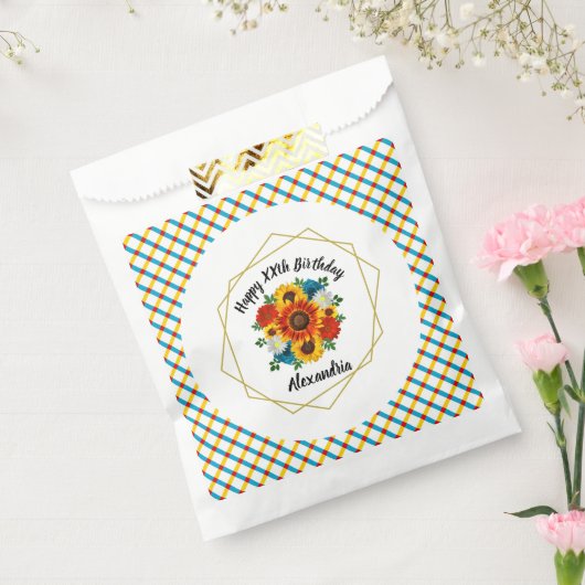 サマーピクニックパーティー幾何学的フローラ フェイバーバッグ (封をした状態)