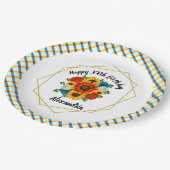 サマーピクニックパーティー幾何学的フローラ ペーパープレート (アングル)