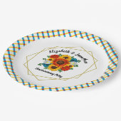 サマーピクニックパーティー幾何学的フローラ ペーパープレート (アングル)