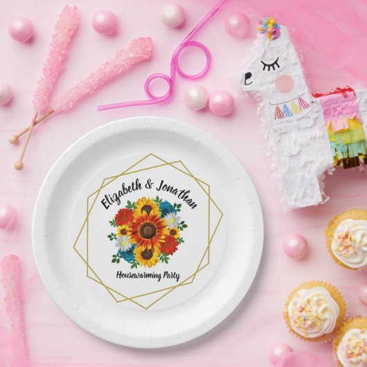 サマーピクニックパーティー幾何学的フローラ ペーパープレート (パーティー)