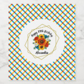 サマーピクニックパーティー幾何学的フローラ ワインラベル (シングルラベル)