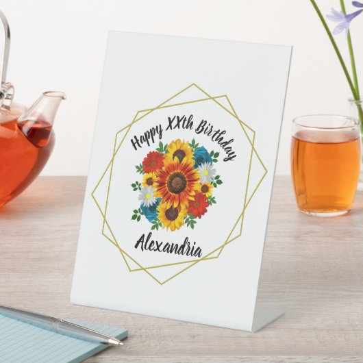 サマーピクニックパーティー幾何学的フローラ 台座サイン (インサイチュ)