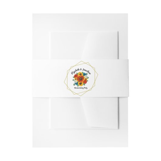 サマーピクニックパーティー幾何学的フローラ 招待状ベリーバンド (正面例)