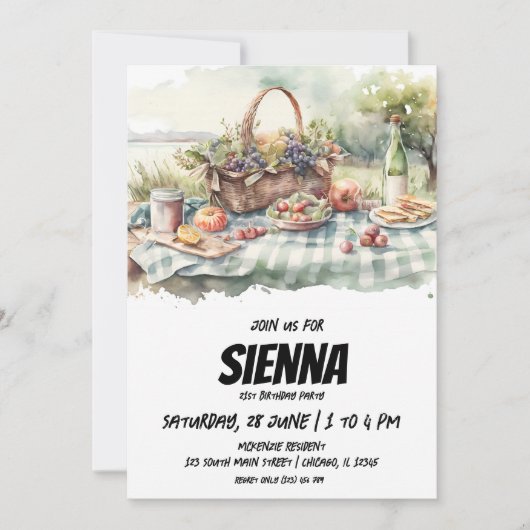 サマーピクニックファームビュー招待状 招待状 (正面)