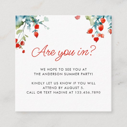 サマーピクニック赤白青ファミリー懇親会 エンクロージャーカード (正面)