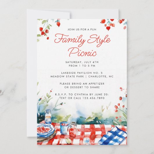 サマーピクニック赤白青ファミリー懇親会 招待状 (正面)