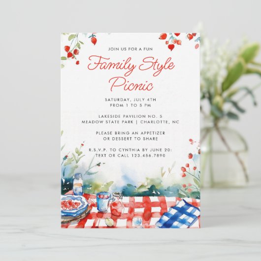 サマーピクニック赤白青ファミリー懇親会 招待状 (スタンド正面)