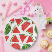 サマーピクニックBBQ、子供の誕生日パーティースイカ ペーパープレート (パーティー)