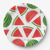 サマーピクニックBBQ、子供の誕生日パーティースイカ ペーパープレート (正面)