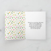 サマーピンクとイエローのフローラ結婚ズ サンキューカード (内部)
