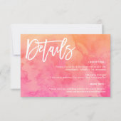 サマーピンクのオレンジウォーター結婚カラーの詳細 招待状 (正面)