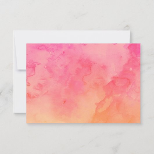 サマーピンクのオレンジウォーター結婚カラーの詳細 招待状 (裏面)