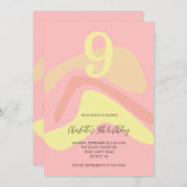 サマーピンクイエロークリーパーソナライズされたム 招待状 (正面/裏面)