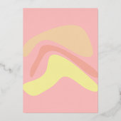 サマーピンクイエロークリーパーソナライズされたム 箔招待状 (裏面)