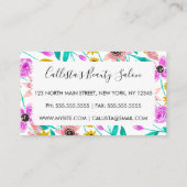 サマーピンクイエローフローラ水彩ロイヤリティ ロイヤリティカード (裏面)