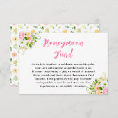 サマーピンクイエローフローラ結婚ズハネムーン基金 エンクロージャーカード (正面/裏面)