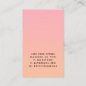 サマーピンクオレンジグラデーションイヤリングディスプレイカード 名刺 (裏面)