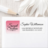 サマーピンクグラデーションスウィート16誕生日差出人住所 ラベル (インサイチュ)