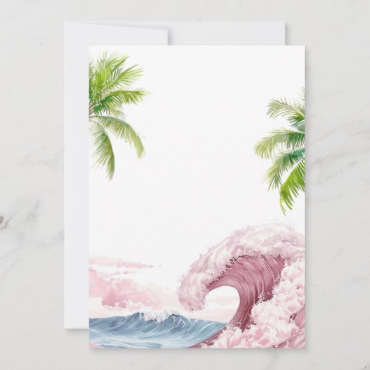 サマーピンクファースト誕生日 招待状 (裏面)