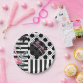 サマーピンクフラミンゴ水玉模様おもしろいファンキーパーティー ペーパープレート (パーティー)