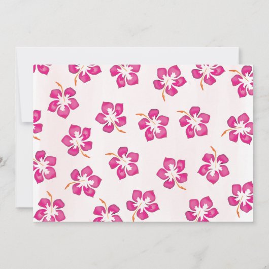 サマーピンクフローラカスタムパーティー 招待状 (裏面)