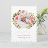 サマーピンクフローラフルーツリースフォトベビー誕生 案内状 (スタンド正面)