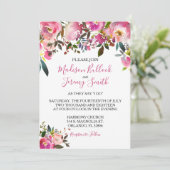 サマーピンクフローラ結婚式招待状 招待状 (スタンド正面)