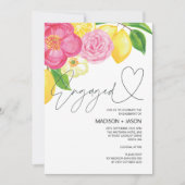 サマーピンクフローラ&レモン婚約パーティ 招待状 (正面)