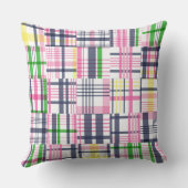 サマーピンクマドラスプレイド クッション (裏面)