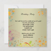 サマーピンク金ゴールドバースデーパーティーカクテルカラフルカクテル 招待状 (裏面)
