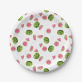 サマーピンク&グリーンスイカパターン ペーパープレート (正面)