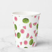 サマーピンク&グリーンスイカパターン 紙コップ (裏面)